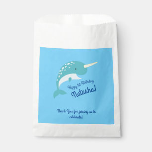 Narwhals Ocean Cute 1st Birthday Party Theme Favour Bags