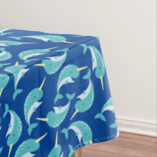 Narwhals Ocean Cute Kids Birthday Party Tablecloth