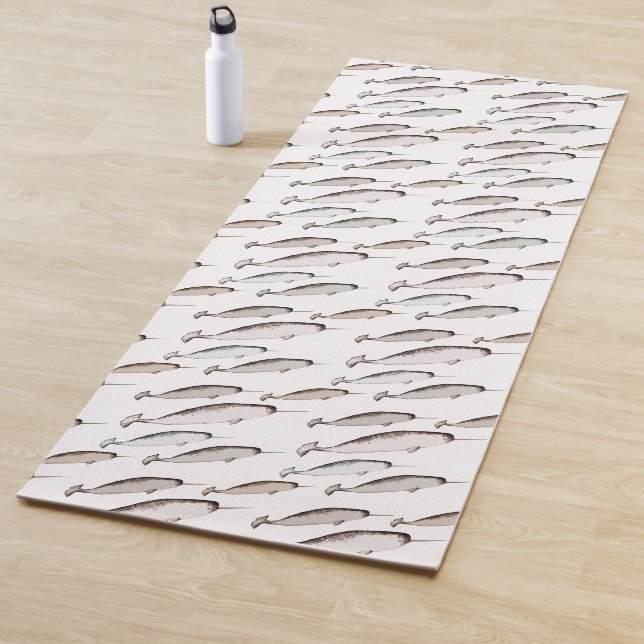 Narwhals Swim - Narwhal Pattern Whale Lover Gift   Yoga Mat (In Situ)