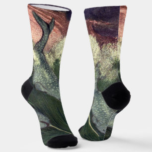 Narwhals, Vintage Marine Life Whales Ocean Animals Socks