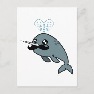 Narwhalstache Postcard