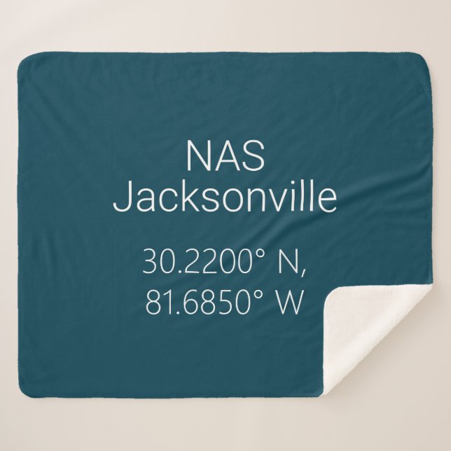 NAS Jacksonville Latitude Longitude  Sherpa Blanket (Front (Horizontal))