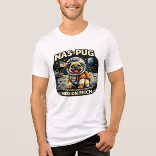 NAS-PUG Mission: Fetch – Astronaut Pug Unisex Bell Tri-Blend Shirt