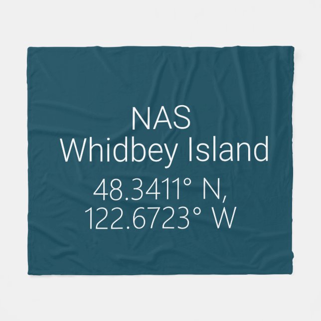 NAS Whidbey Island Latitude Longitude  Fleece Blanket (Front (Horizontal))