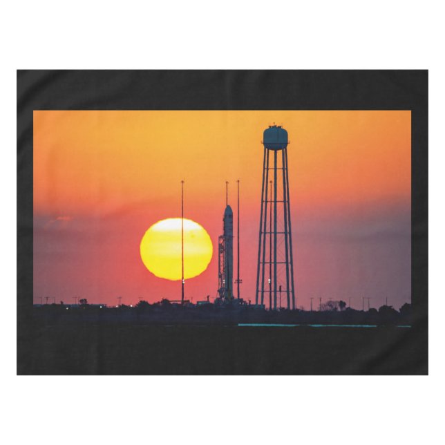 NASA Antares Rocket Sunrise Launch Tablecloth (Front (Horizontal))