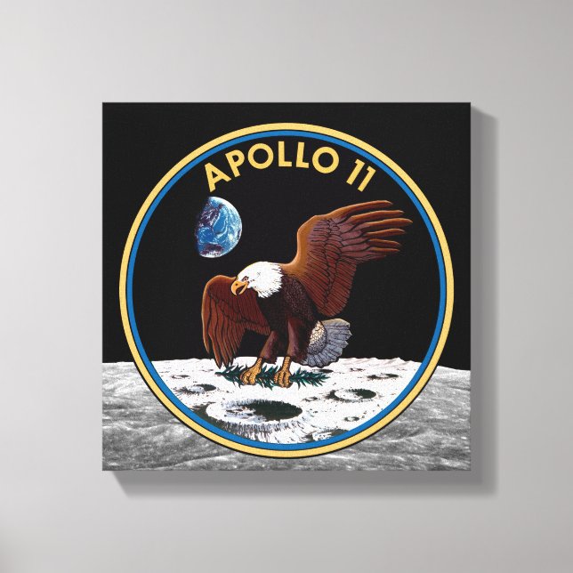 NASA Apollo 11 Moon Landing Lunar Patch Insignia Canvas Print (Front)