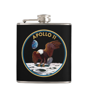 NASA Apollo 11 Moon Landing Lunar Patch Insignia Hip Flask