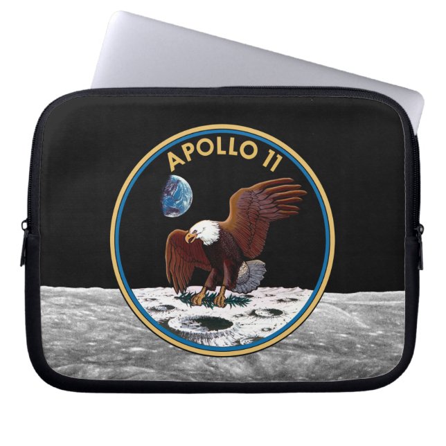 NASA Apollo 11 Moon Landing Lunar Patch Insignia Laptop Sleeve (Front)
