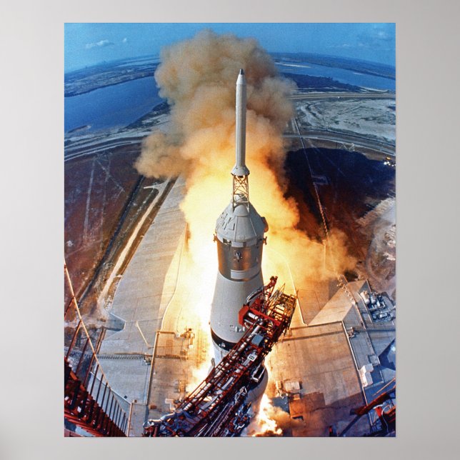 NASA Apollo 11 Moon Landing Rocket Launch Poster (Front)