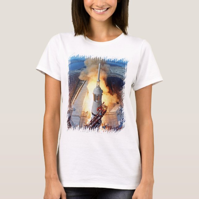 NASA Apollo 11 Moon Landing Rocket Launch T-Shirt (Front)