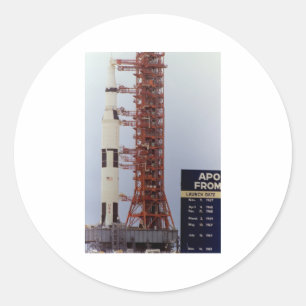 NASA Apollo 15 Saturn V roll out Classic Round Sticker