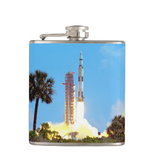 NASA Apollo 16 Saturn V Rocket Launch Hip Flask