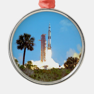 NASA Apollo 16 Saturn V Rocket Launch Metal Tree Decoration