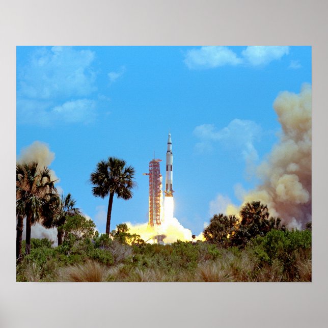 NASA Apollo 16 Saturn V Rocket Launch Poster (Front)