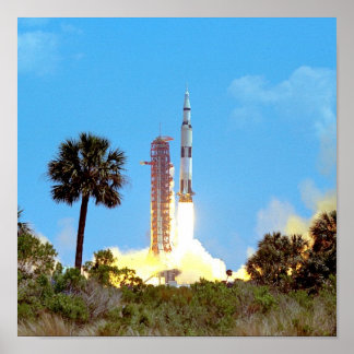 NASA Apollo 16 Saturn V Rocket Launch Poster