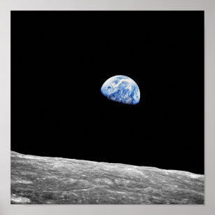 NASA Apollo 8 Earthrise Moon Lunar Orbit Photo Poster