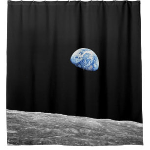 NASA Apollo 8 Earthrise Moon Lunar Orbit Photo Shower Curtain