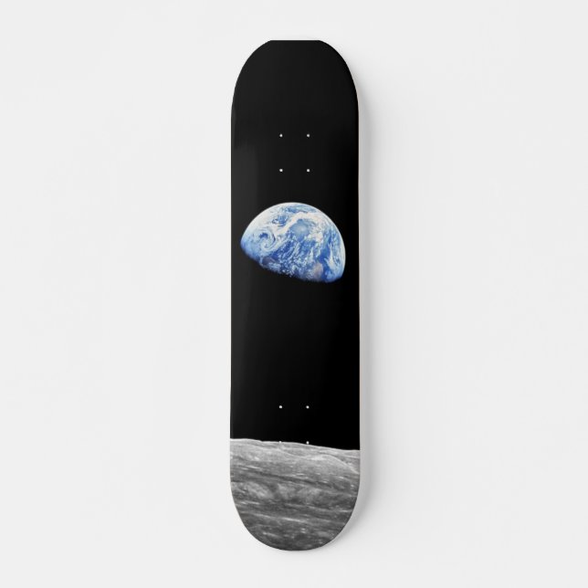 NASA Apollo 8 Earthrise Moon Lunar Orbit Photo Skateboard (Front)