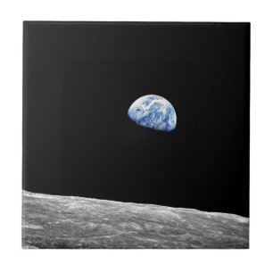 NASA Apollo 8 Earthrise Moon Lunar Orbit Photo Tile