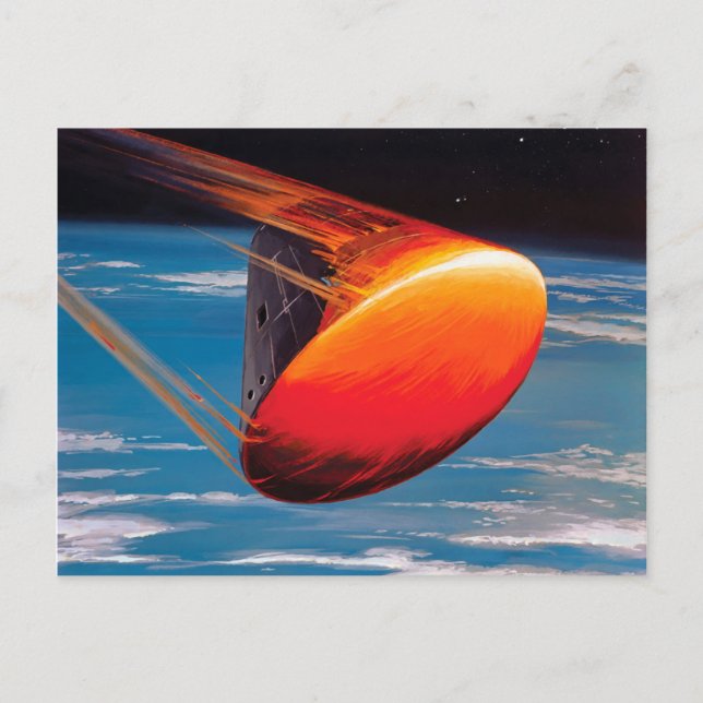 NASA Apollo Command Module Space Capsule Artwork Postcard (Front)