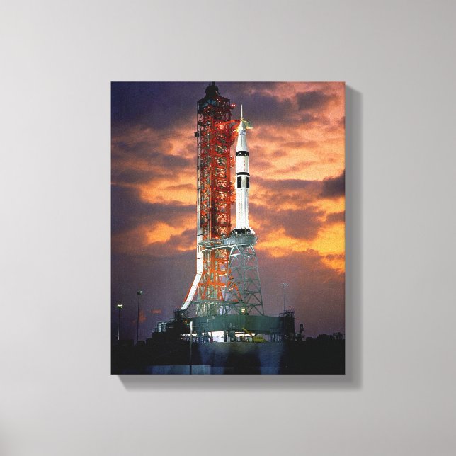 NASA Apollo Soyuz Launch Vehicle Sunrise Launchpad Canvas Print (Front)