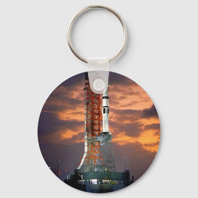 NASA Apollo Soyuz Launch Vehicle Sunrise Launchpad Key Ring (Front)