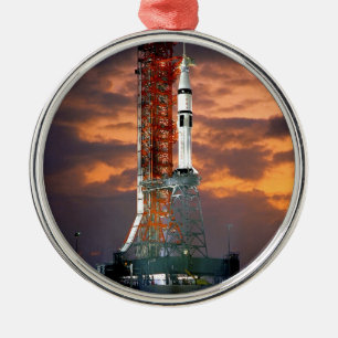 NASA Apollo Soyuz Launch Vehicle Sunrise Launchpad Metal Tree Decoration