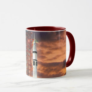 NASA Apollo Soyuz Launch Vehicle Sunrise Launchpad Mug