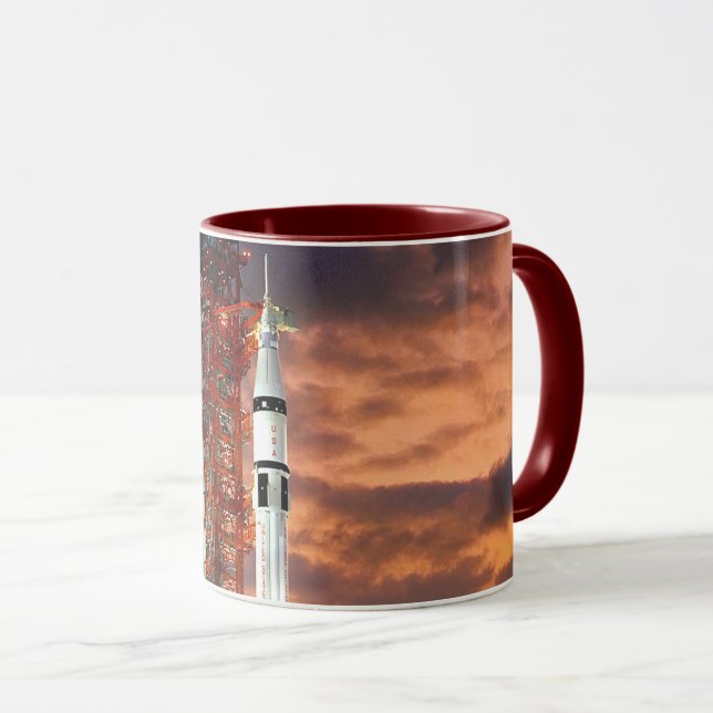 NASA Apollo Soyuz Launch Vehicle Sunrise Launchpad Mug (Front Right)