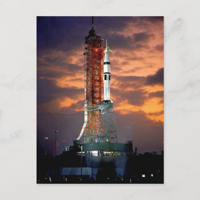 NASA Apollo Soyuz Launch Vehicle Sunrise Launchpad Postcard (Front)