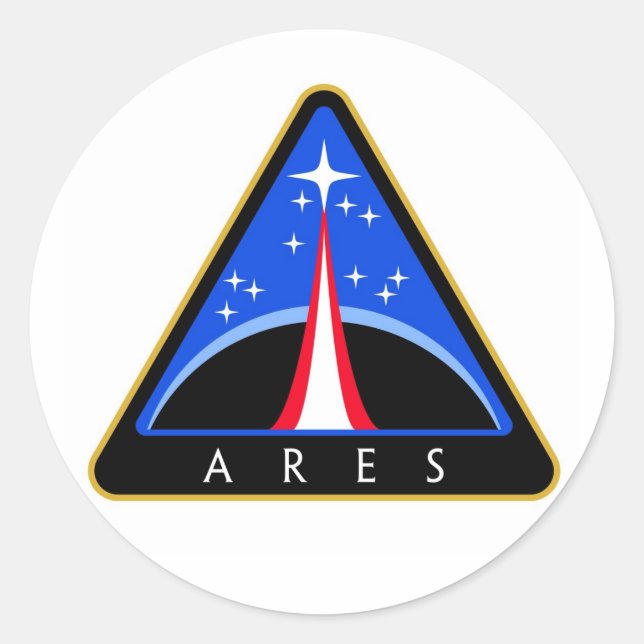 NASA Ares Rocket Logo Classic Round Sticker (Front)