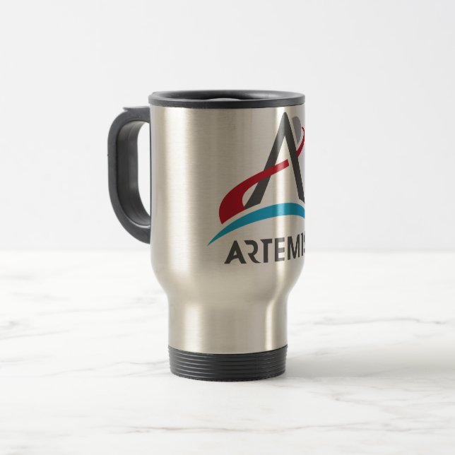 NASA Artemis Program Logo Mars 2024 Astronaut Travel Mug (Front Left)