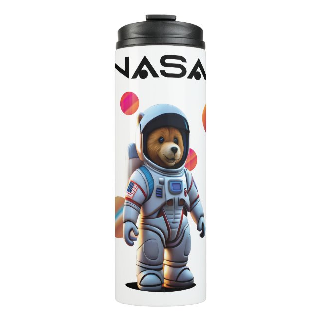 Nasa Bear Astronout Thermal Tumbler (Front)