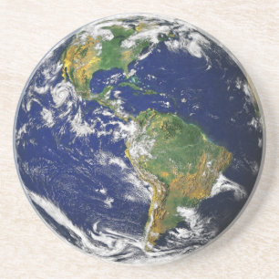 Nasa blue marble earth sandstone coaster