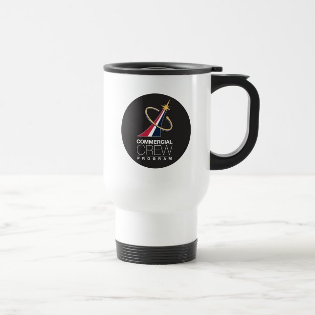 NASA Commercial Crew Program Black Logo Travel Mug (Right)