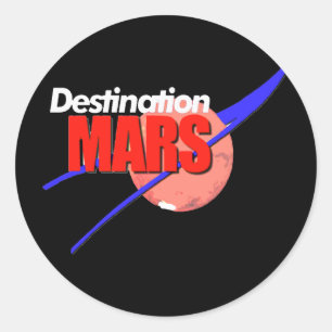 NASA Destination Mars Logo  Classic Round Sticker
