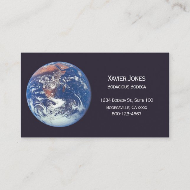 NASA Earth Apollo 17 personalised business card (Front)