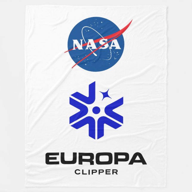 NASA Europa Clipper Logo Fleece Blanket (Front)