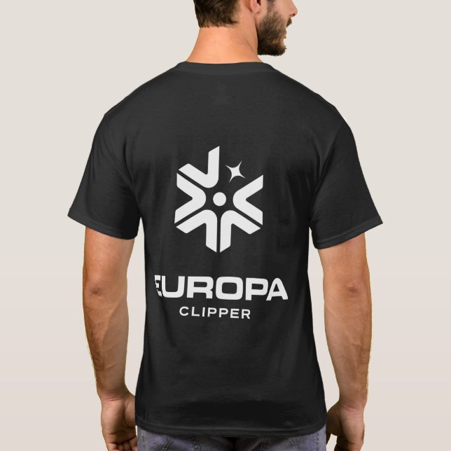 NASA Europa Clipper One-Colour Logo Eclipse Black T-Shirt (Back)