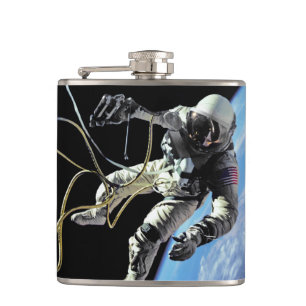 NASA First American Astronaut Spacewalk Photo Hip Flask