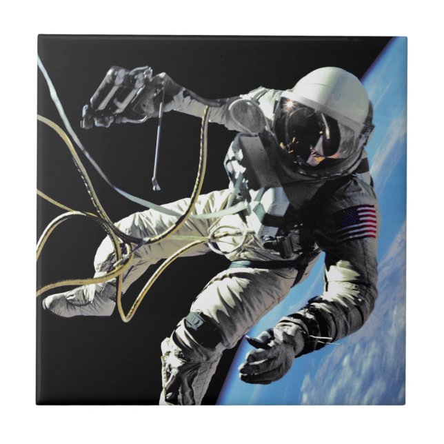 NASA First American Astronaut Spacewalk Photo Tile (Front)