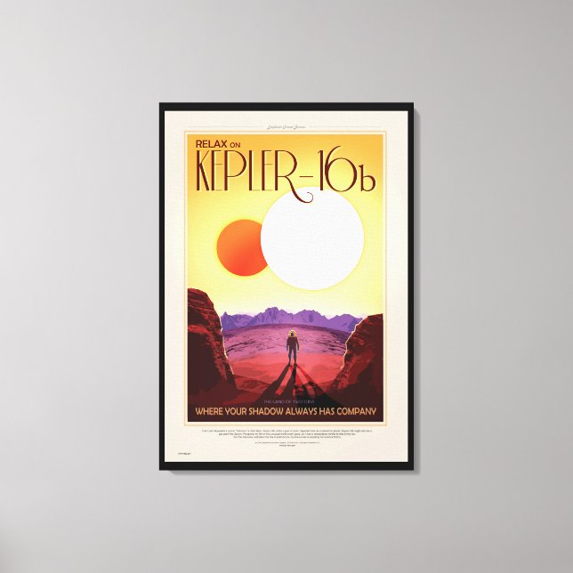 NASA Future Travel Poster - Relax on Kepler 16b Canvas Print (Front)