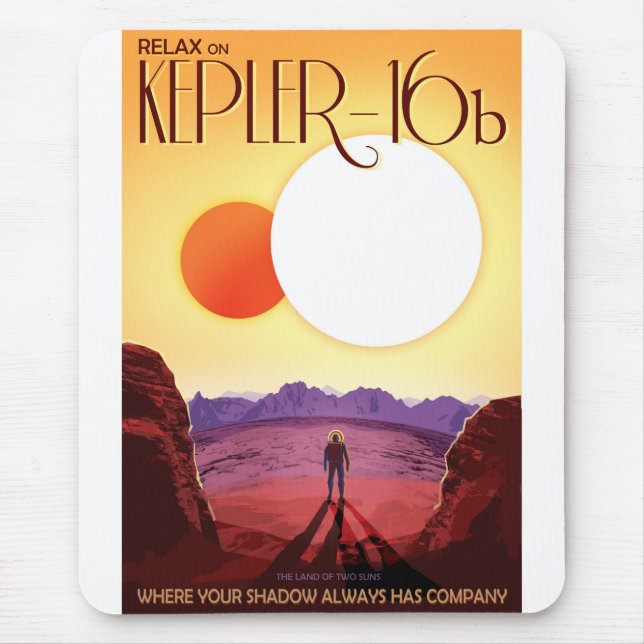 NASA Future Travel Poster - Relax on Kepler 16b Mouse Mat (Front)
