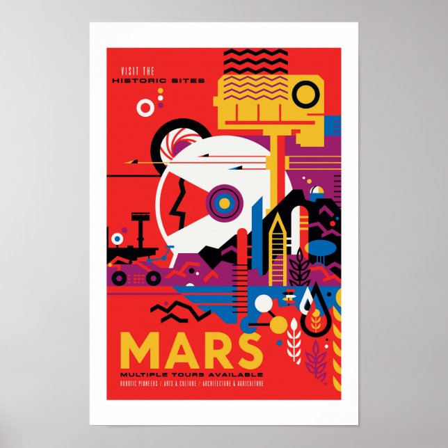 NASA Future Travel Poster - Visit Planet Mars (Front)
