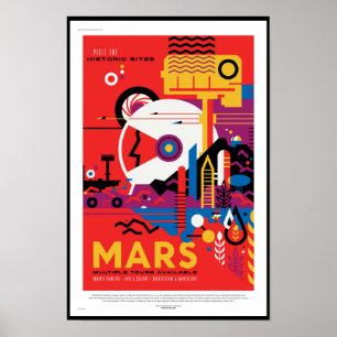 NASA Future Travel Poster - Visit Planet Mars