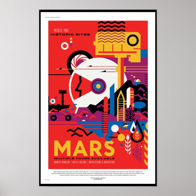 NASA Future Travel Poster - Visit Planet Mars (Front)