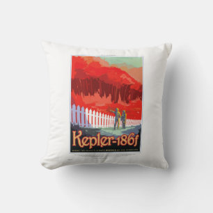 NASA Future Travel Sci Fi Poster - Kepler 186f Cushion