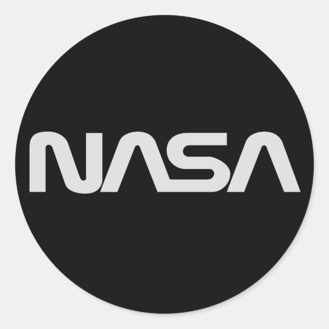 NASA Grey Worm Logo Classic Round Sticker (Front)