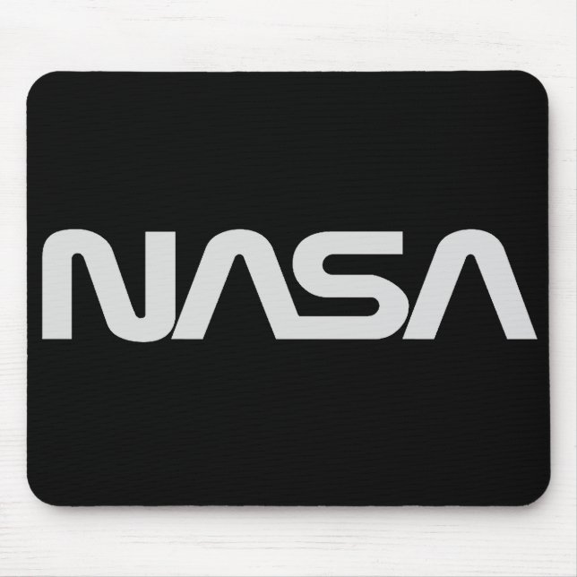 NASA Grey Worm Logo Mouse Mat (Front)