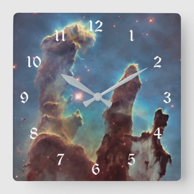 NASA Hubble Telescope Photo PIllars of Creation Square Wall Clock (Front)